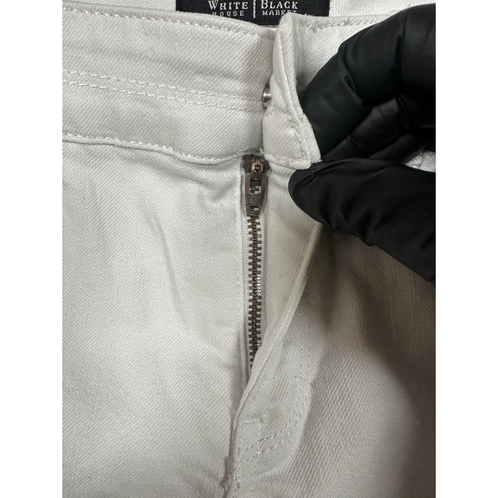White House Black Market WHBM Women Size 6R Slim Ankle Jeans Embroidered - Picture 9 of 13